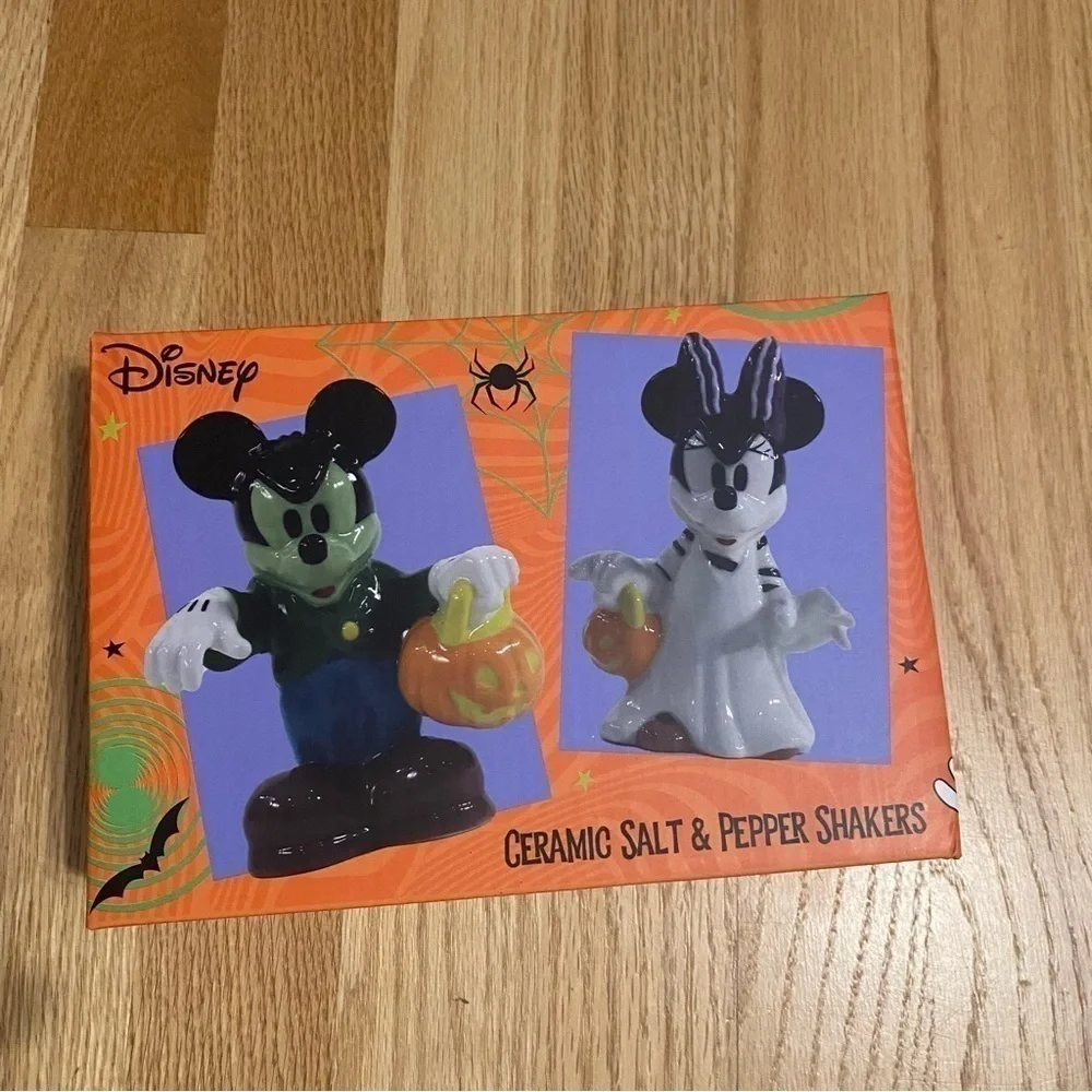 Disney Mickey Minnie Mouse Salt Pepper Shaker NEW Halloween Frankenstein Bride